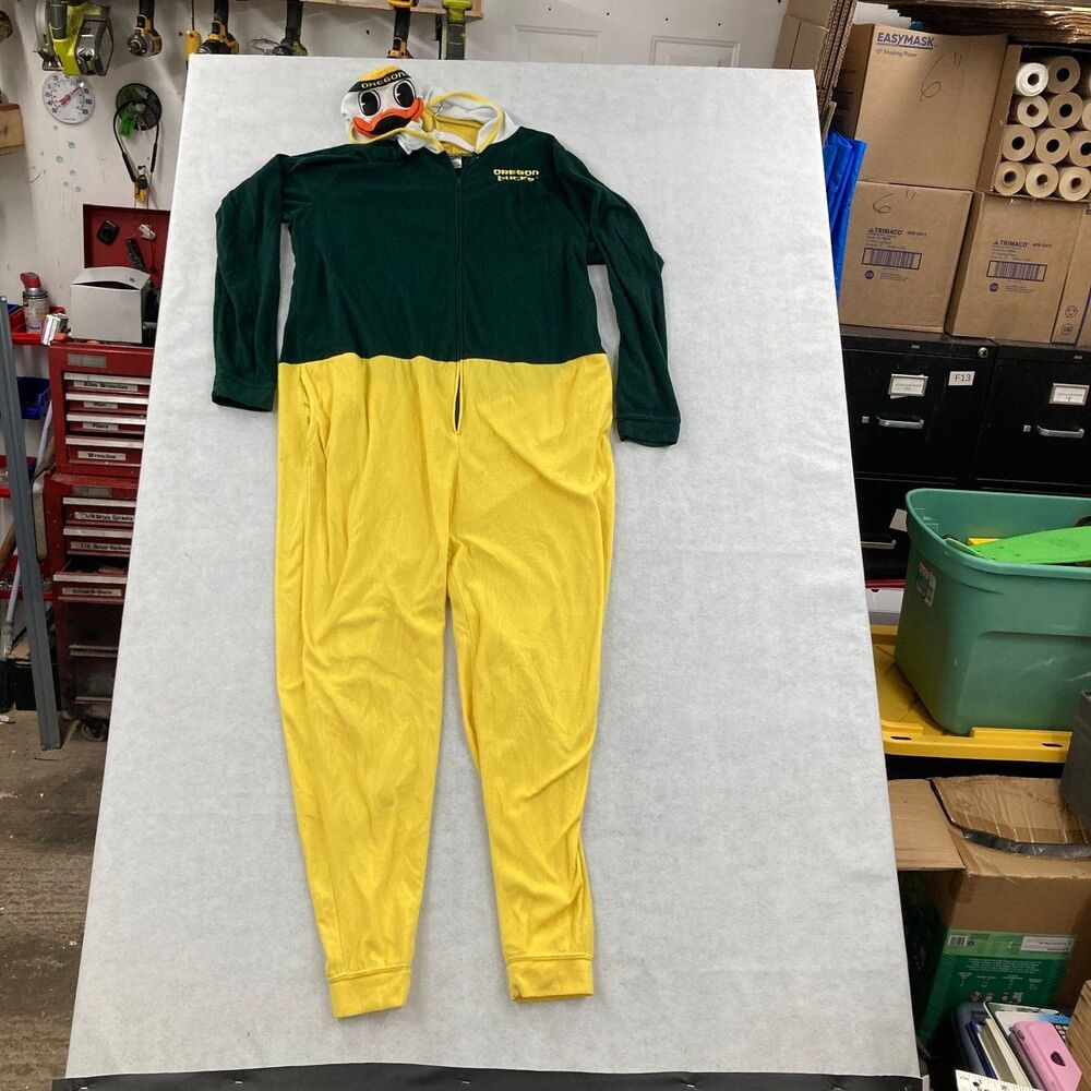 Oregon Ducks Sideline Apparel Mascot Pajama / Costume XXL Fleece Jumpsuit Green